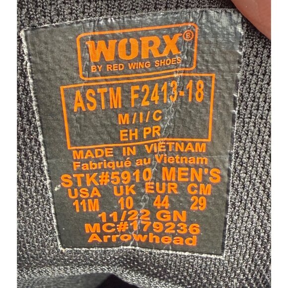 NWT WORX by Red Wings Axil 8-inch Waterproof CSA Safety Toe Work Boot Mens 11M - Picture 7 of 10